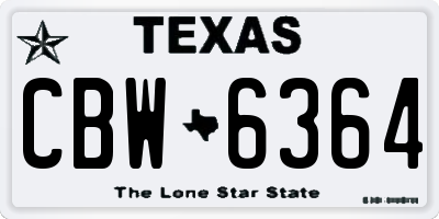 TX license plate CBW6364