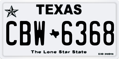 TX license plate CBW6368