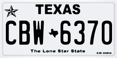 TX license plate CBW6370