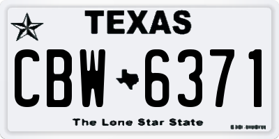 TX license plate CBW6371