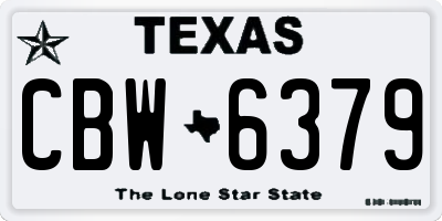 TX license plate CBW6379
