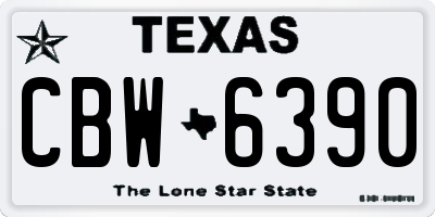 TX license plate CBW6390