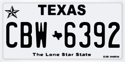 TX license plate CBW6392