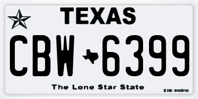 TX license plate CBW6399