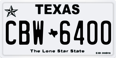 TX license plate CBW6400