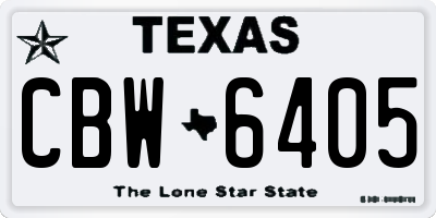 TX license plate CBW6405