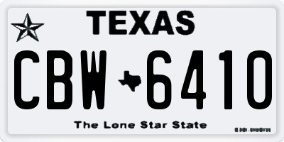 TX license plate CBW6410