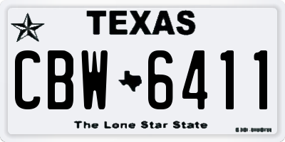 TX license plate CBW6411