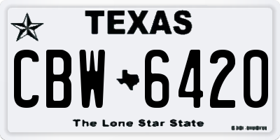 TX license plate CBW6420
