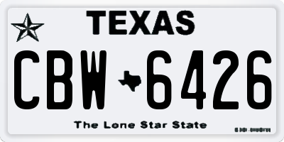 TX license plate CBW6426