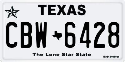 TX license plate CBW6428