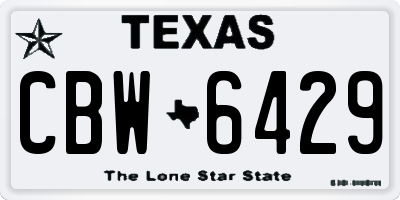 TX license plate CBW6429