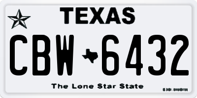 TX license plate CBW6432