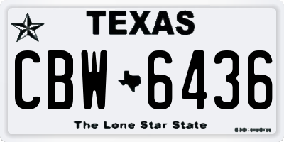 TX license plate CBW6436