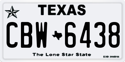 TX license plate CBW6438