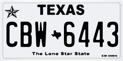 TX license plate CBW6443