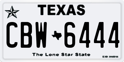 TX license plate CBW6444