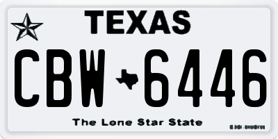 TX license plate CBW6446