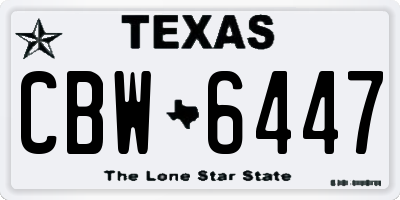 TX license plate CBW6447