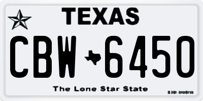 TX license plate CBW6450