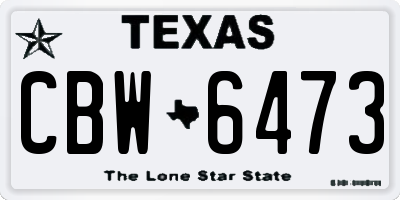 TX license plate CBW6473