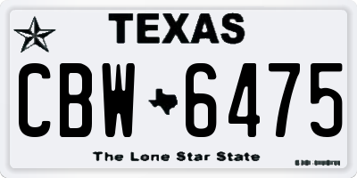 TX license plate CBW6475