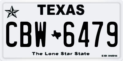 TX license plate CBW6479