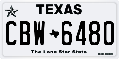TX license plate CBW6480