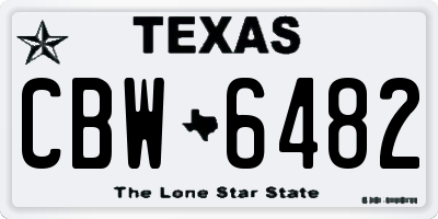 TX license plate CBW6482
