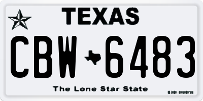 TX license plate CBW6483