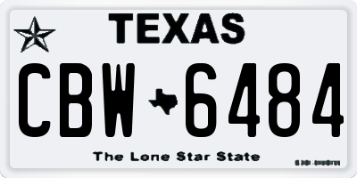 TX license plate CBW6484