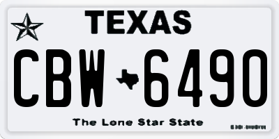 TX license plate CBW6490