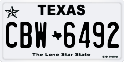 TX license plate CBW6492