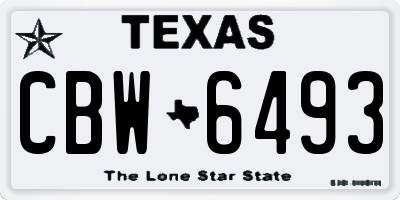 TX license plate CBW6493
