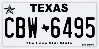 TX license plate CBW6495