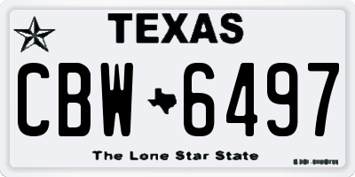 TX license plate CBW6497