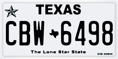 TX license plate CBW6498