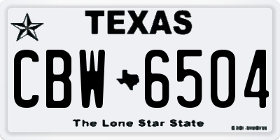 TX license plate CBW6504