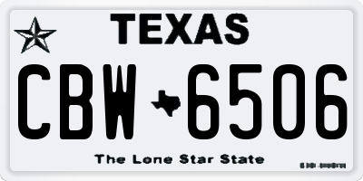 TX license plate CBW6506