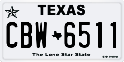 TX license plate CBW6511
