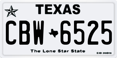 TX license plate CBW6525