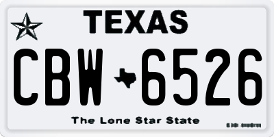 TX license plate CBW6526