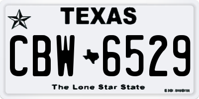 TX license plate CBW6529
