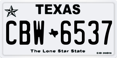 TX license plate CBW6537