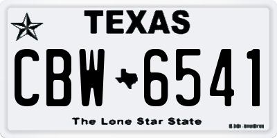 TX license plate CBW6541