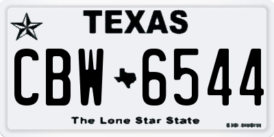 TX license plate CBW6544