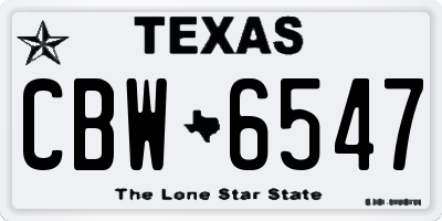TX license plate CBW6547