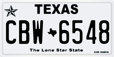 TX license plate CBW6548