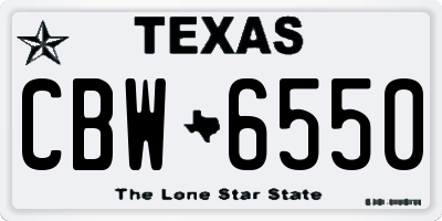 TX license plate CBW6550