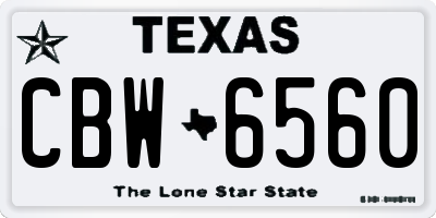 TX license plate CBW6560